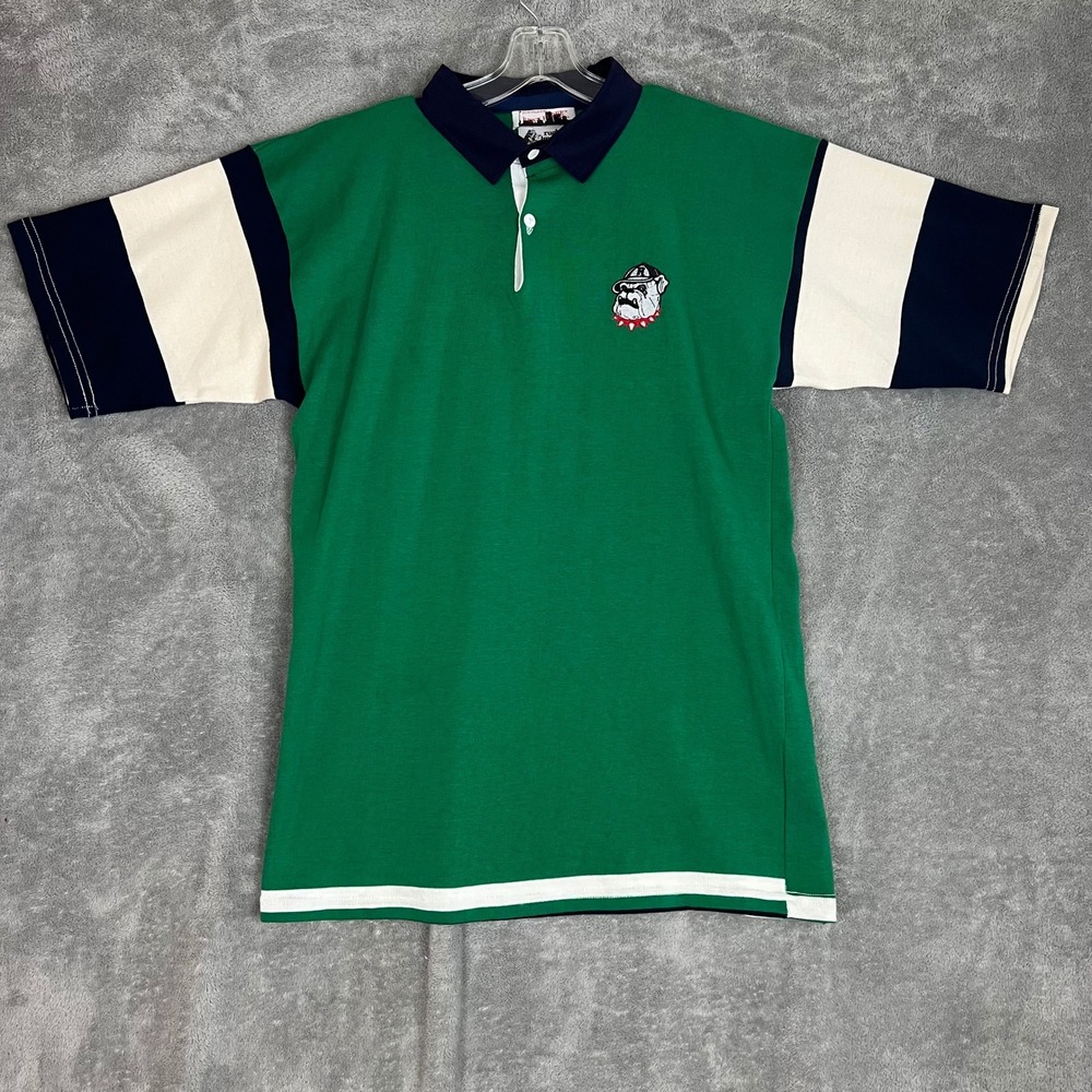 Vintage Rugby Imports Polo Shirt Mens M Embroidered Bulldog Preppy